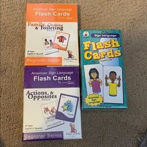 American Sign Language learning flash cards